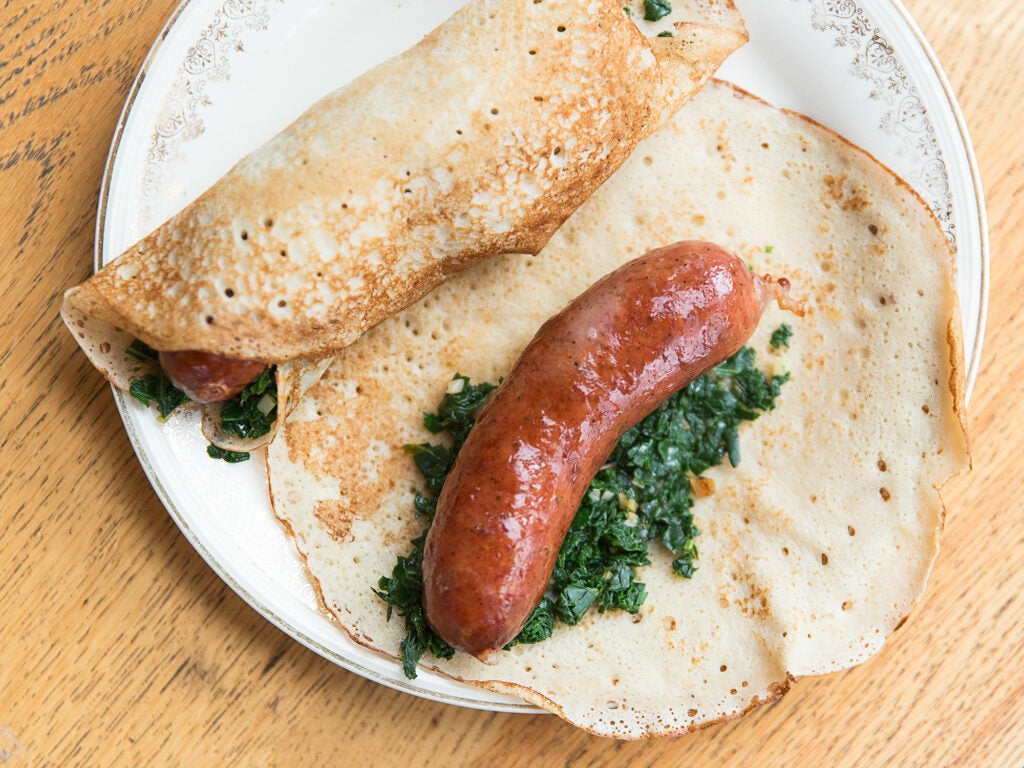 Supper Pancakes With Smoked Sausage