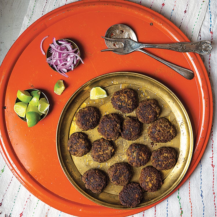 Ground beef patties with spices (shami skewers)