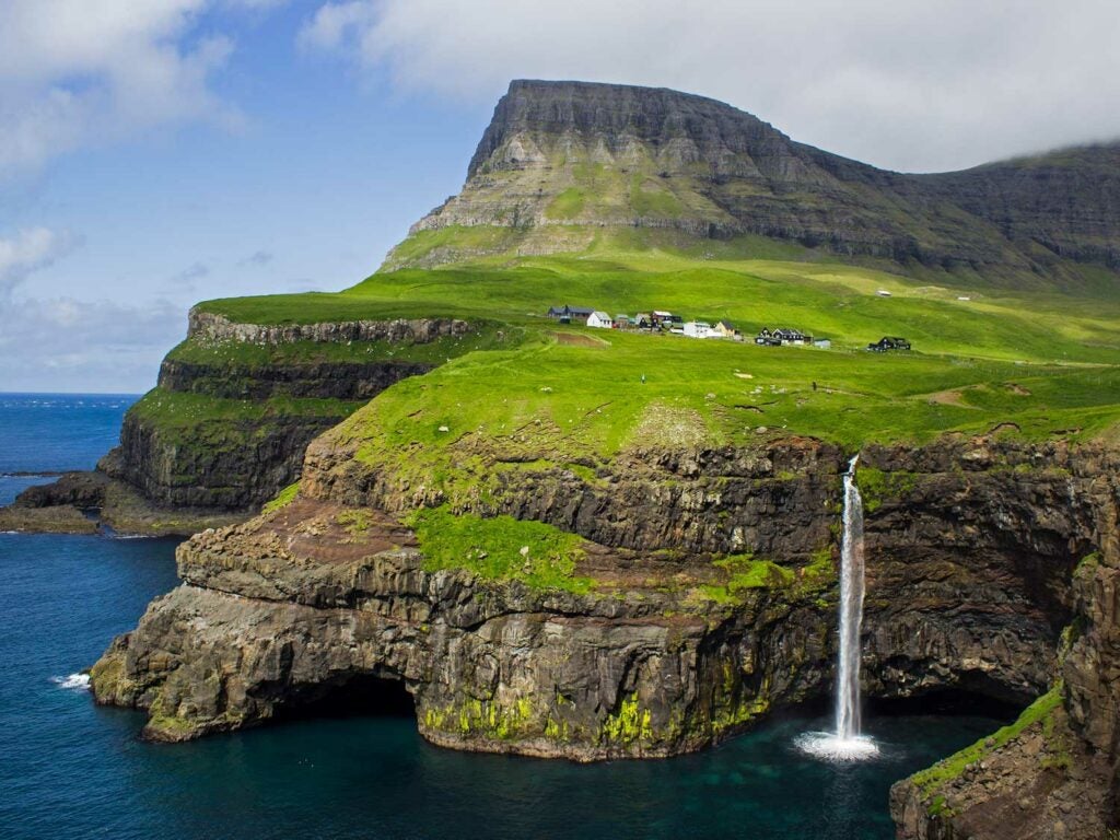 The village Gásadalur on Vágar, Faroe Islands
