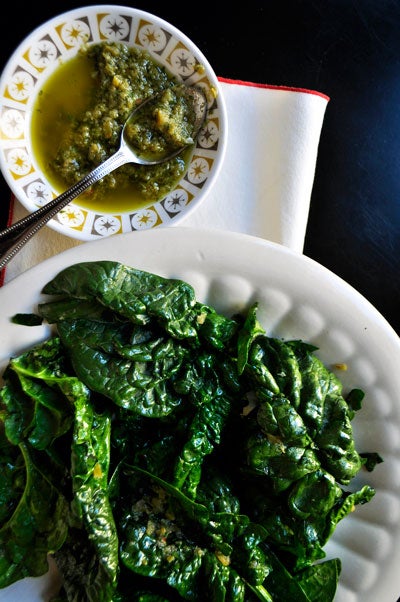 Spinach Salad with Oregano Vinaigrette