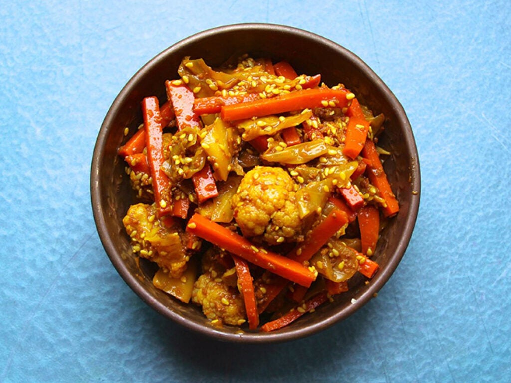 Cauliflower, Cabbage, and Carrot Achaar (Malaysian-Style Pickle)