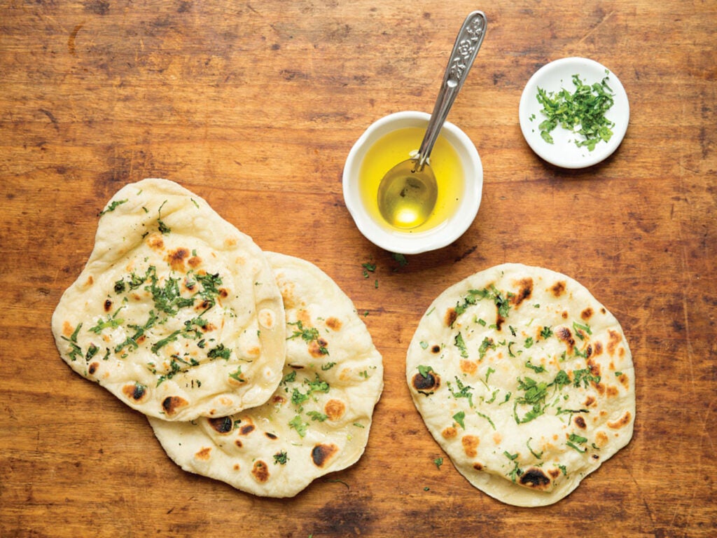 indian naan bread with clarified butter