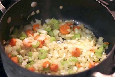 simmering vegetables
