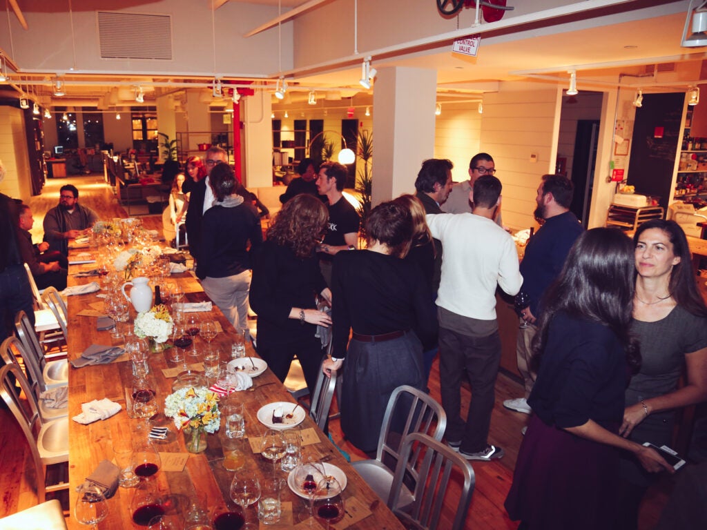 Guests enjoy Saveur's newly renovated (and beautiful) office space
