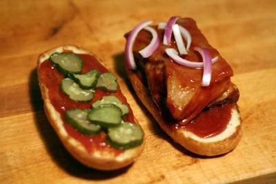 homemade mcrib sandwich