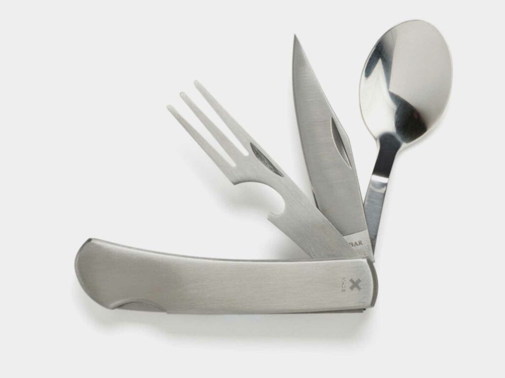Handy knife, fork, and spoon set for the great outdoors