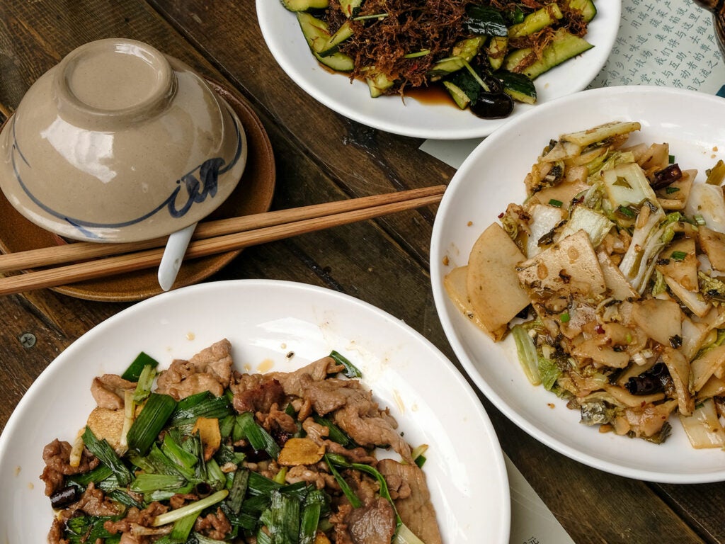 erkui with cucumbers and sichuan-spiced pork loin