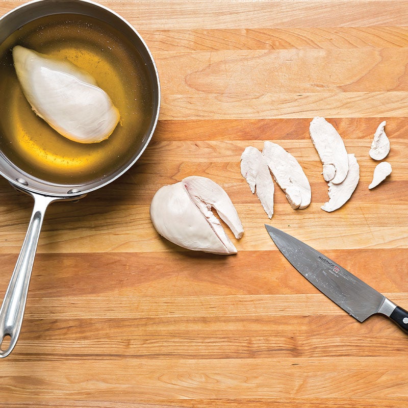 poached chicken breasts