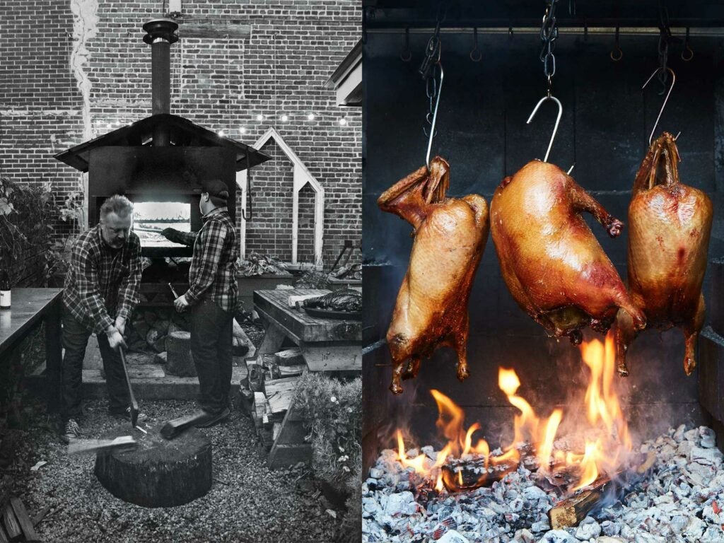 open fire chicken