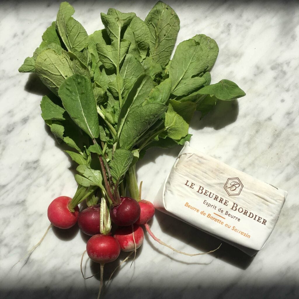 radish and le beurre bordier butter