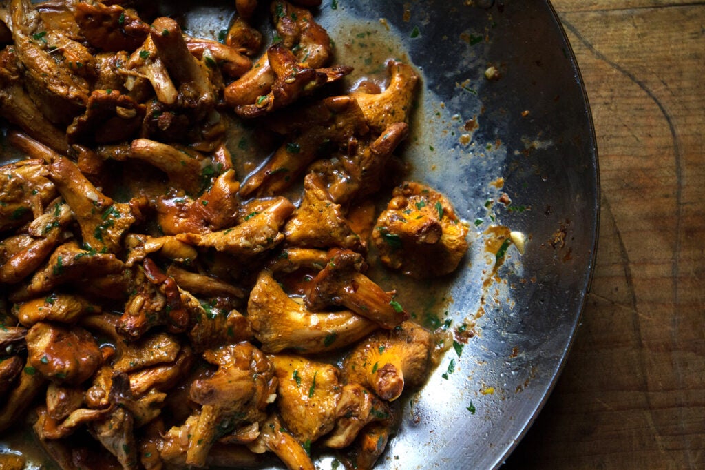 Chanterelle Mushrooms with Bacon