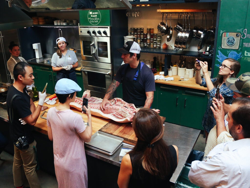 Fleisher's butcher Bryan Mayer gives bloggers a lesson in craft butchery