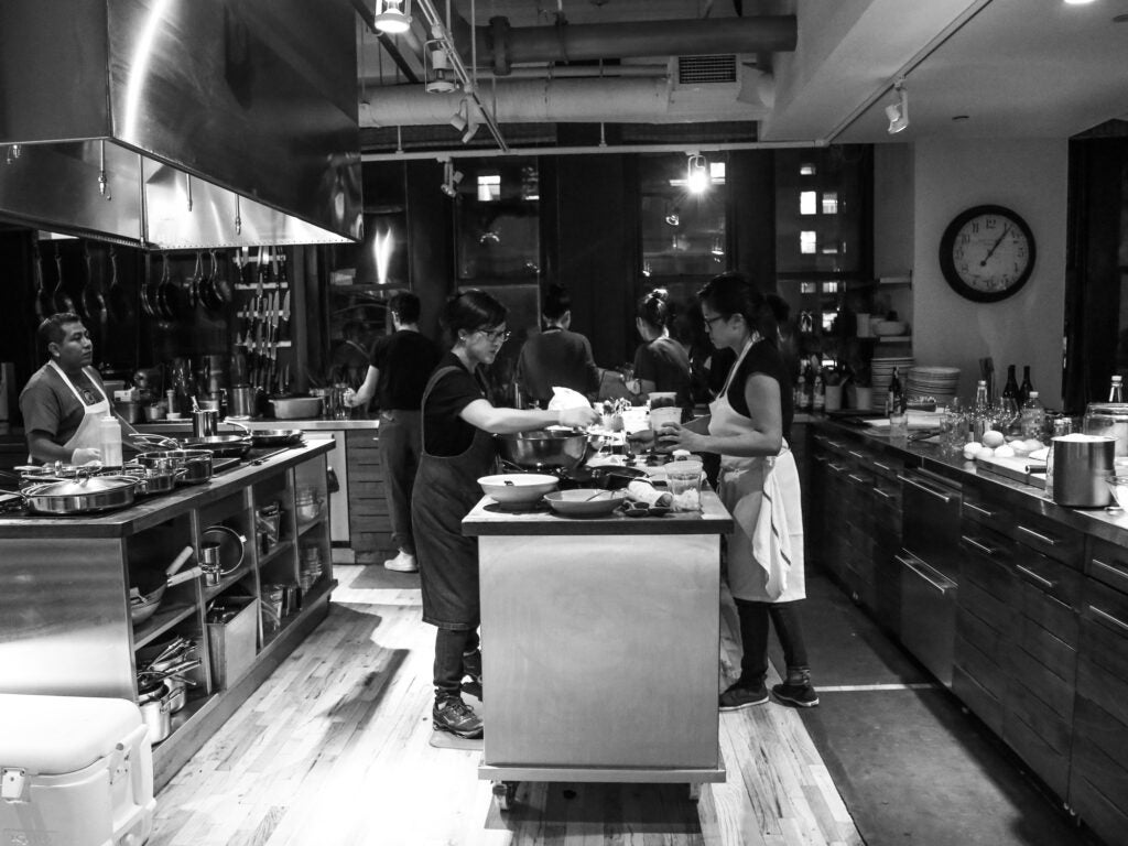 Chef Sohui Kim in the kitchen