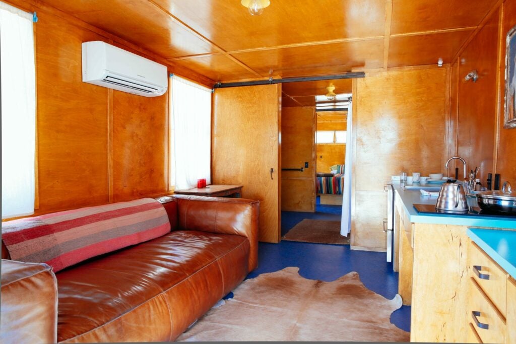 The interior of the Battleship trailer, with a couch you can really sink into