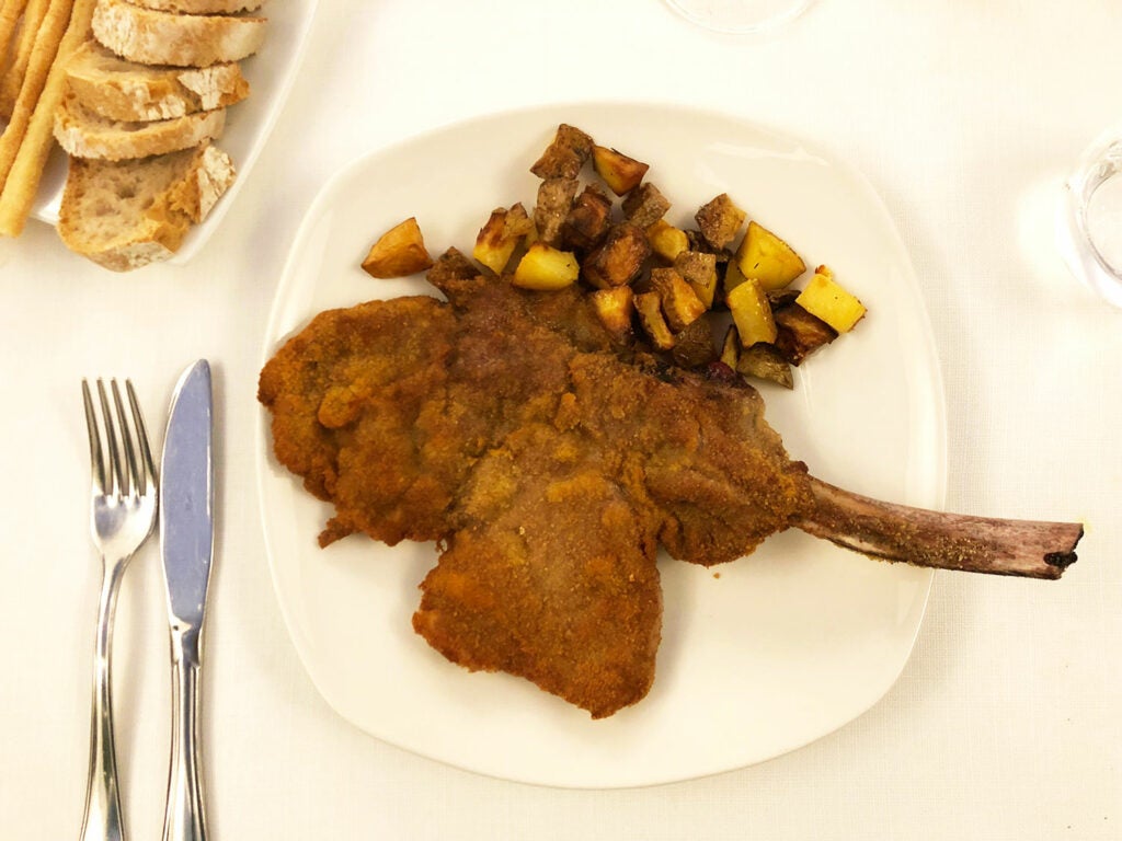Breaded and pan-fried veal cutlet