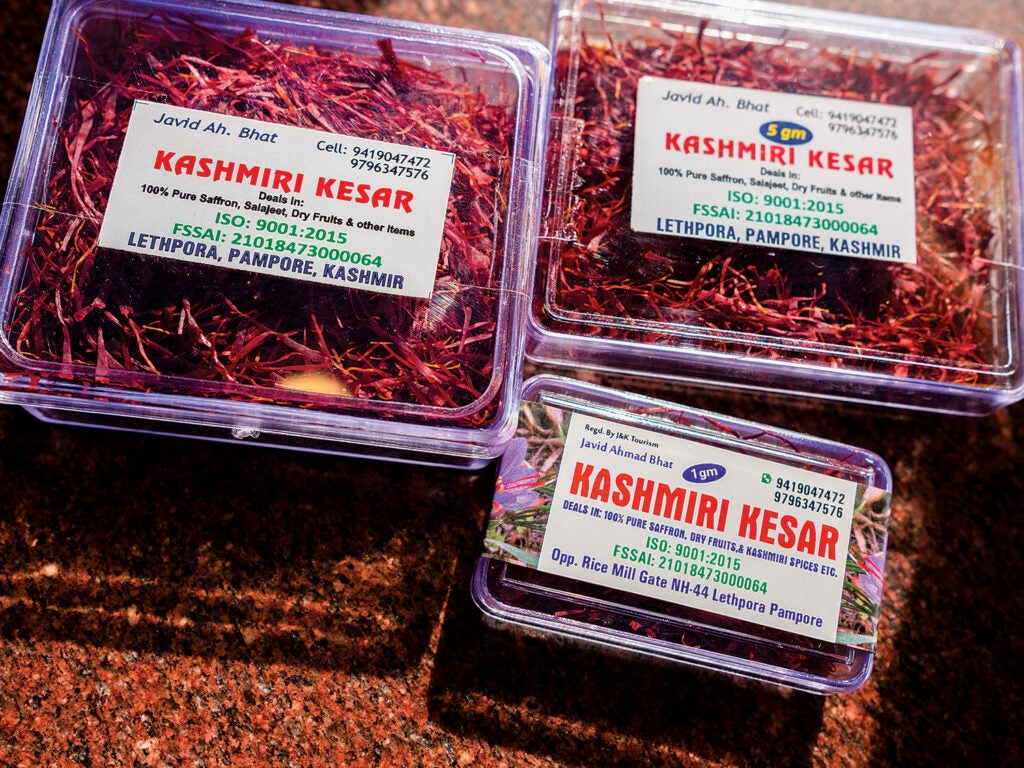 Packaged saffron ready for sale
