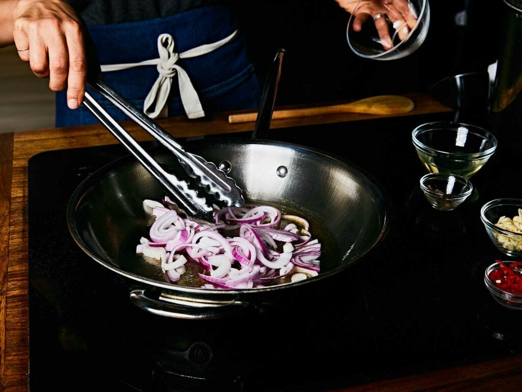 Sautee onions in skillet.