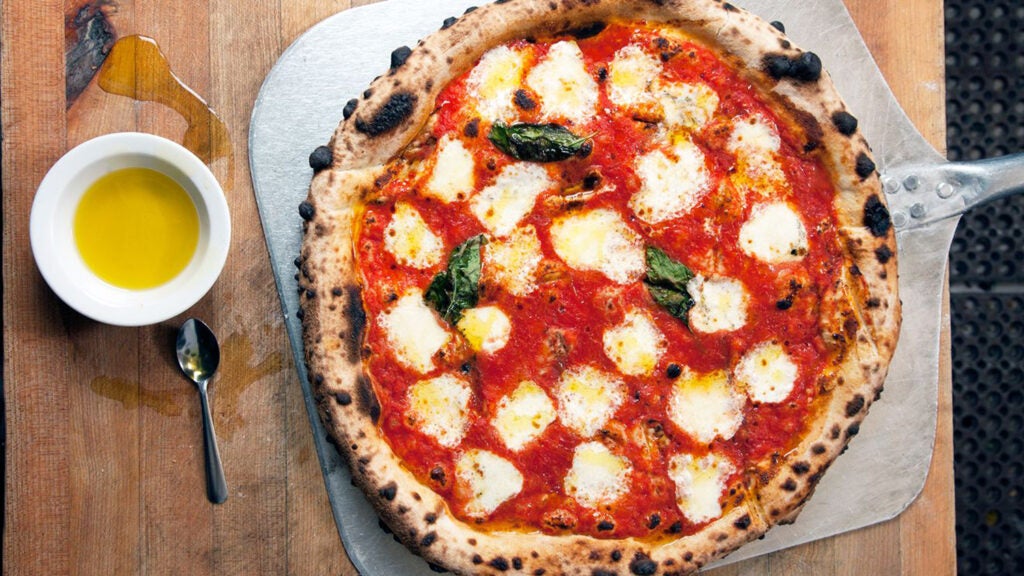 Pizza Margherita (Tomato, Basil, and Mozzarella Pizza)