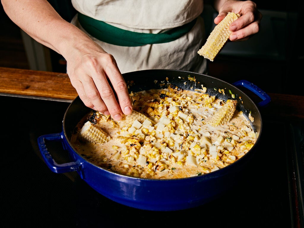 Corn cobs in mixture.