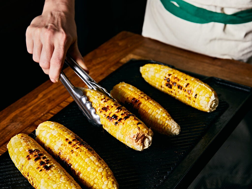 Grilling corn.