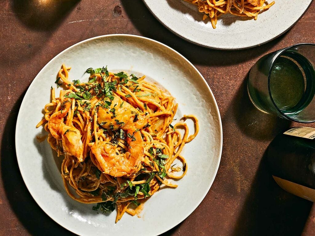 Spaghetti with Shrimp Rundown Sauce