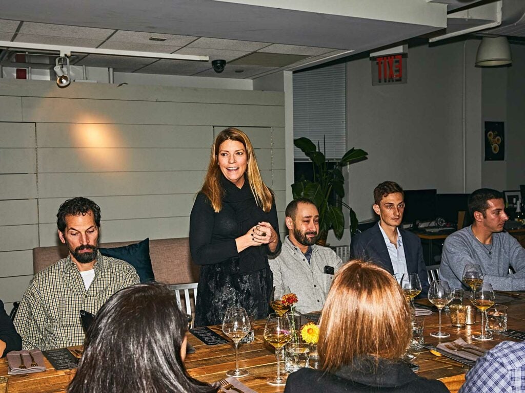 SAVEUR editor-in-chief Sarah Gray Miller addresses guests at the SAVEUR Supper.