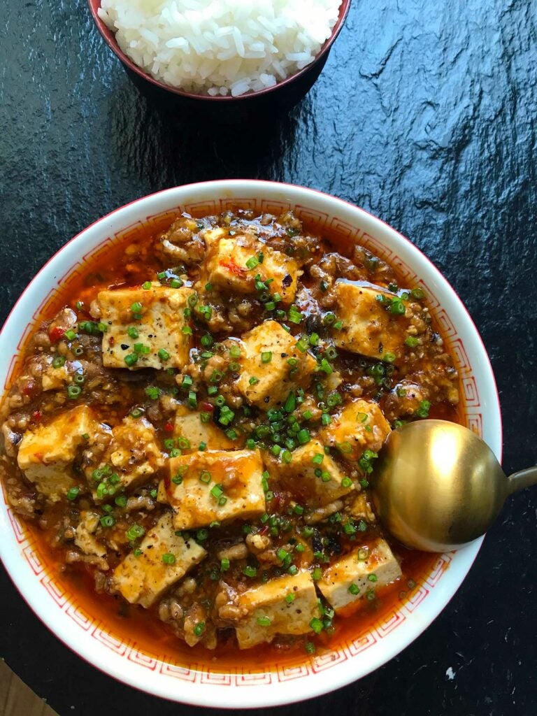 Spicy bowl of Mapo tofu