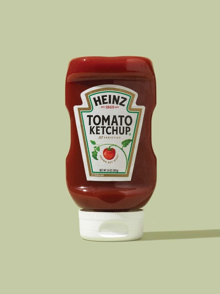 Heinz ketchup bottle.