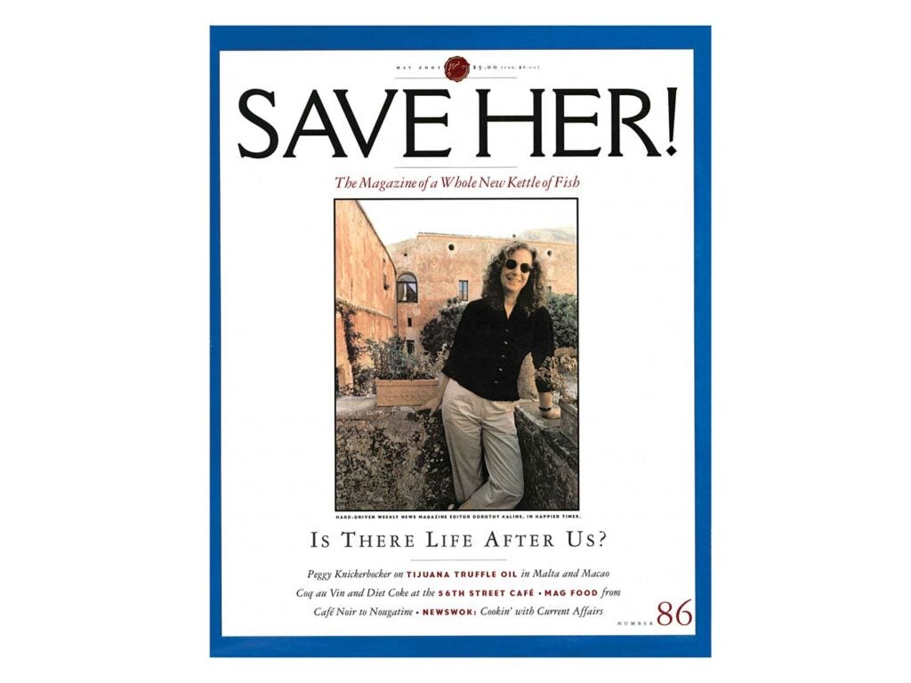 The Saveur mock cover when Kalins left the magazine, in 2001, to become the executive editor of Newsweek.