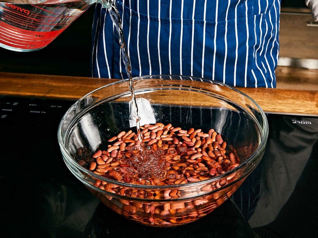 Pre-soaking beans