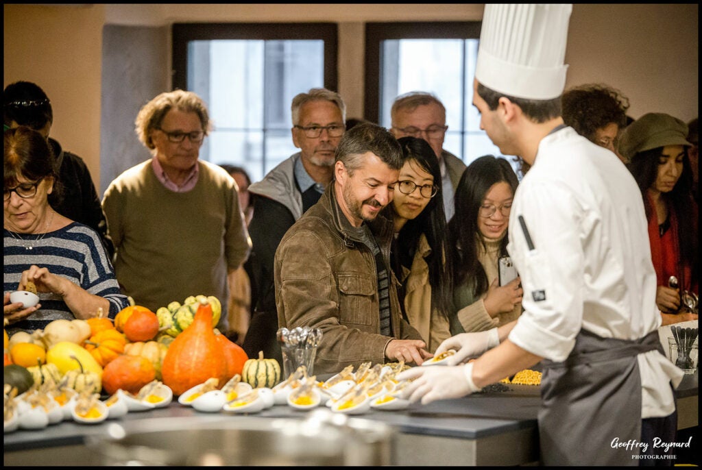 Guests experience the chef's tasting at Lyon’s New ‘Cité Internationale de la Gastronomie’.